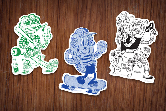 WhyDuck Doodle Pack — 3 Wlepki na Laptopa