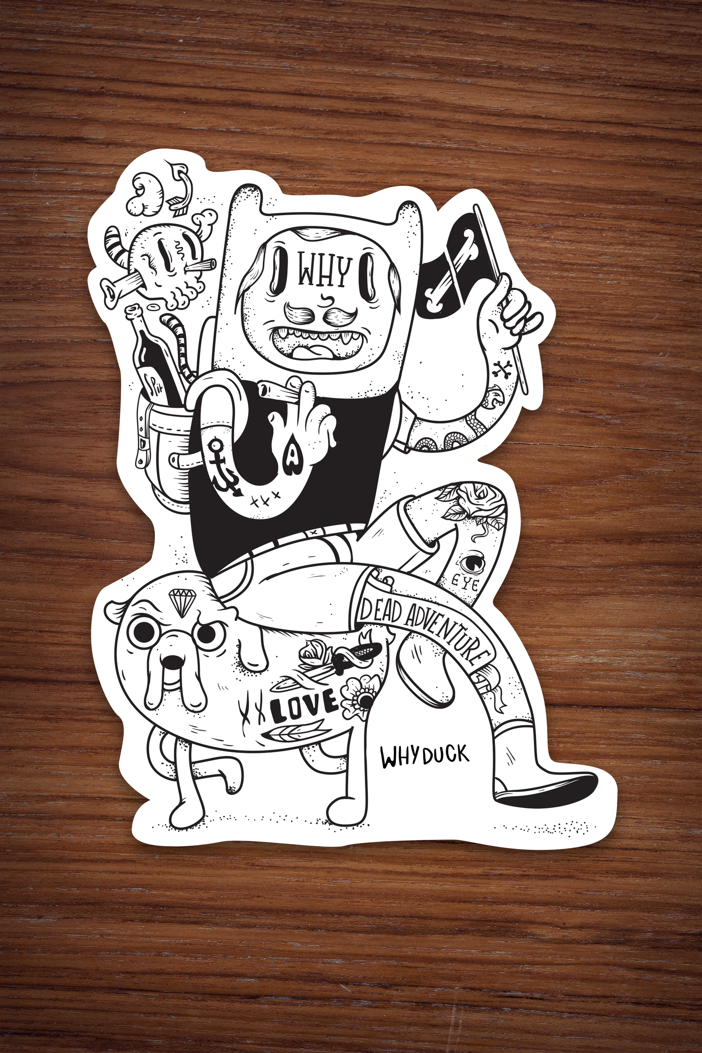 WhyDuck Doodle Pack — 3 Wlepki na Laptopa