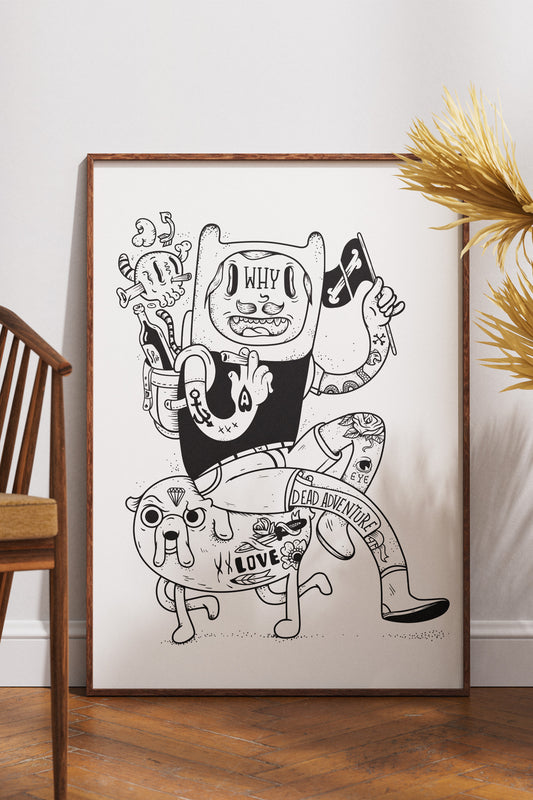 Dead Adventure – plakat inspirowany Adventure Time z buntowniczym twistem