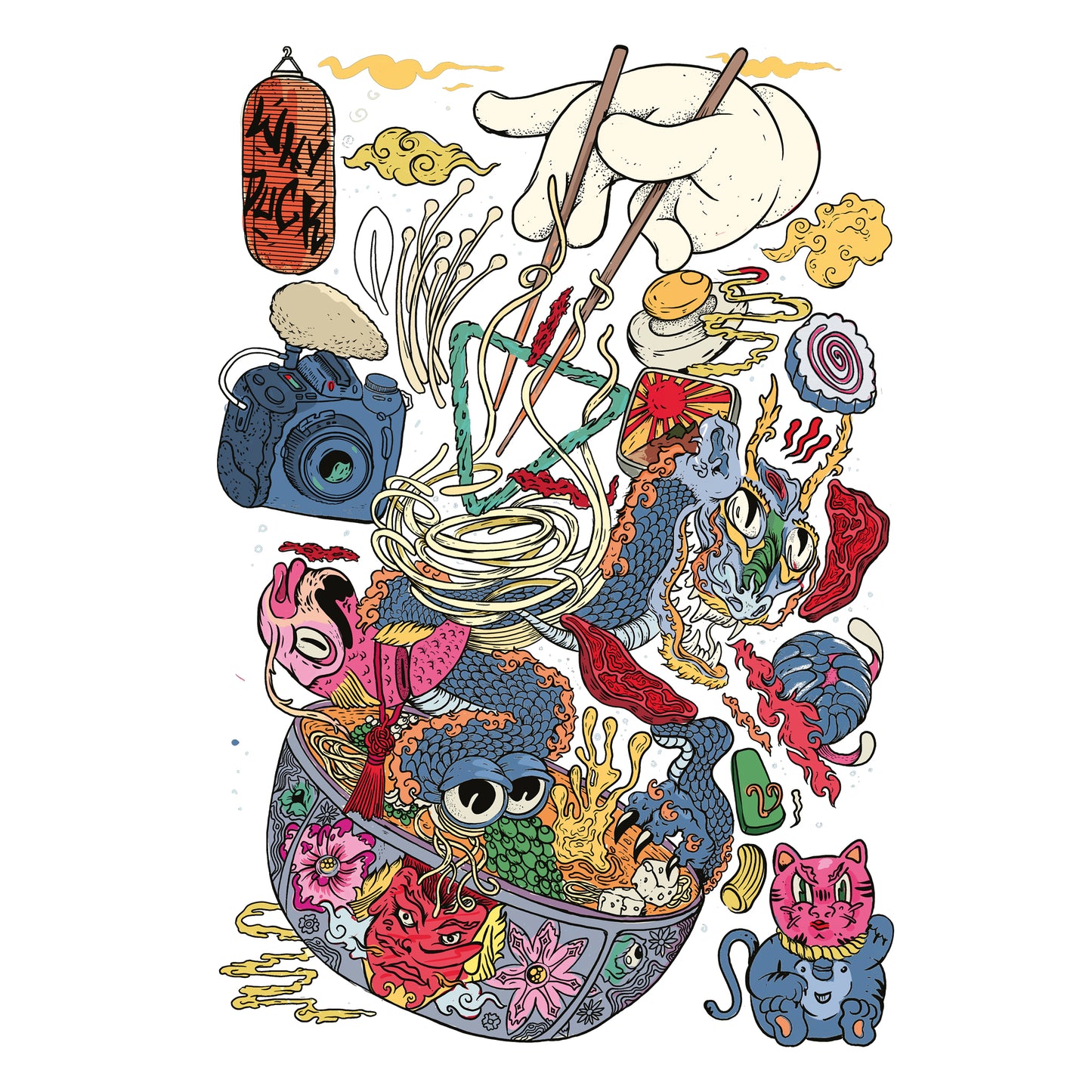 Koszulka Ramen – artystyczny T-shirt z grafiką WhyDuck