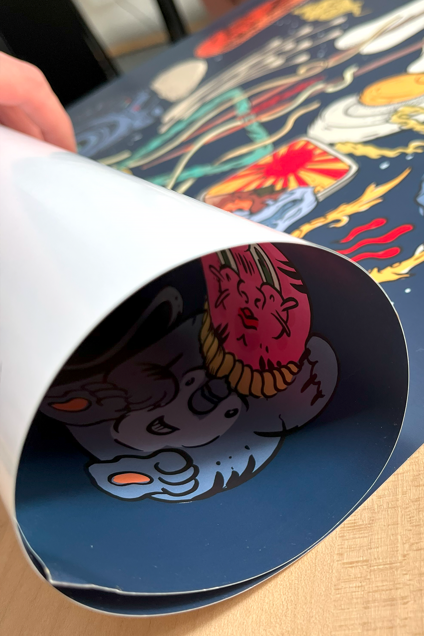 Plakat "Ramen" – Kolorowa Ilustracja w Stylu Japońskim