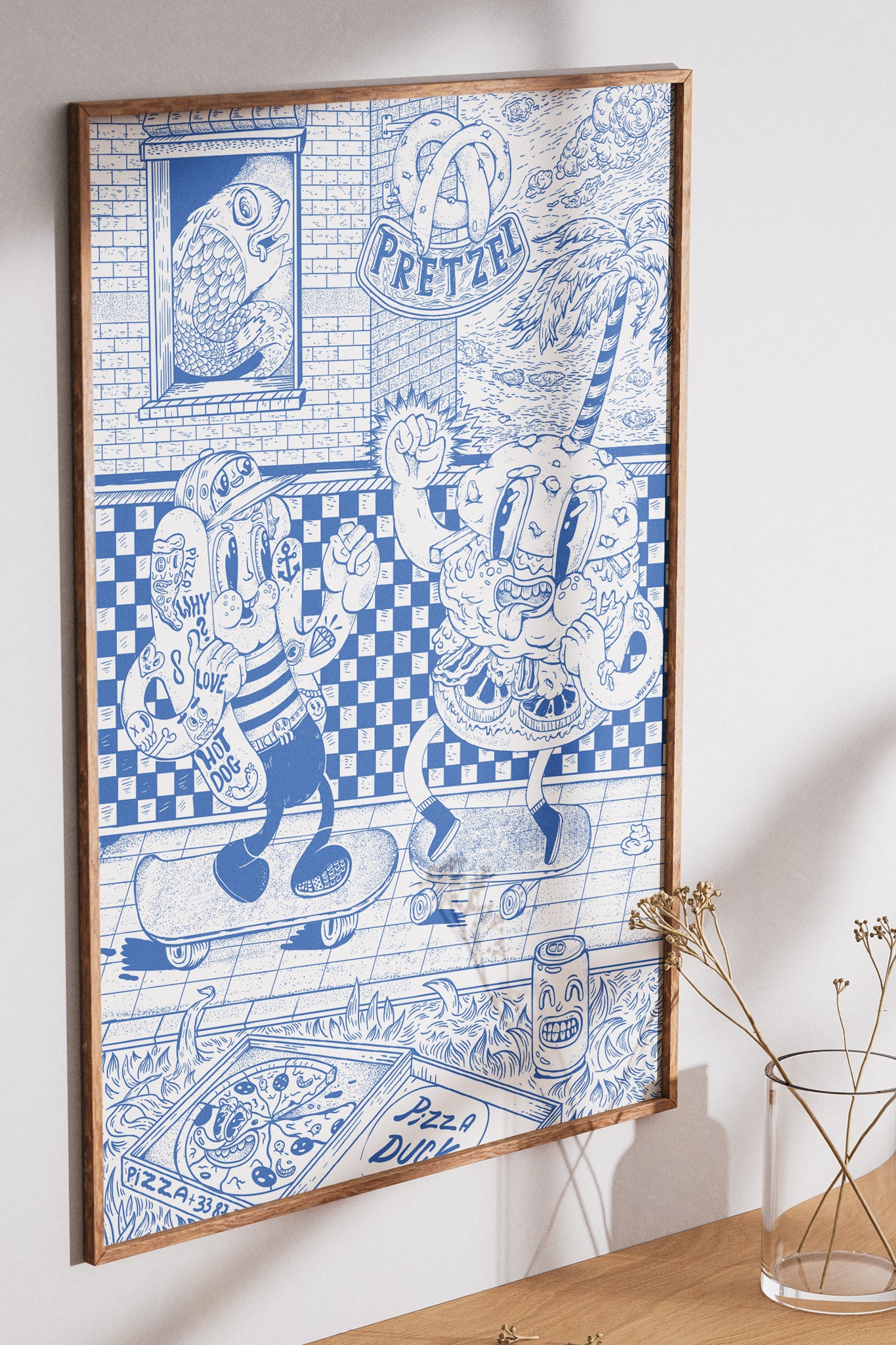 Pretzel – plakat w stylu pop‑art doodle, który rozkręci każde wnętrze.