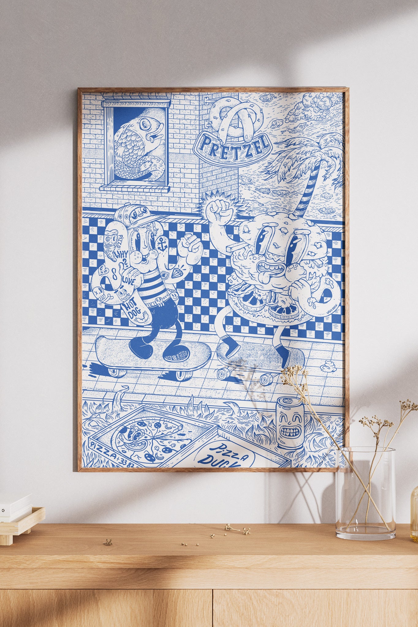 Pretzel – plakat w stylu pop‑art doodle, który rozkręci każde wnętrze.
