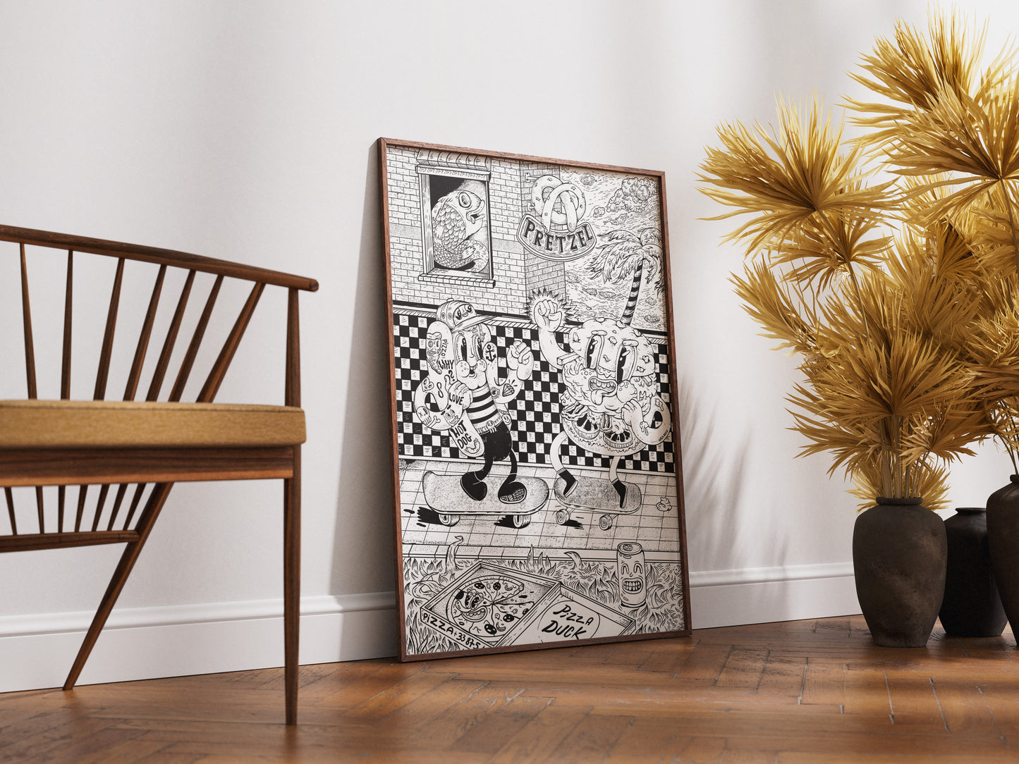 Pretzel – plakat w stylu pop‑art doodle, który rozkręci każde wnętrze.