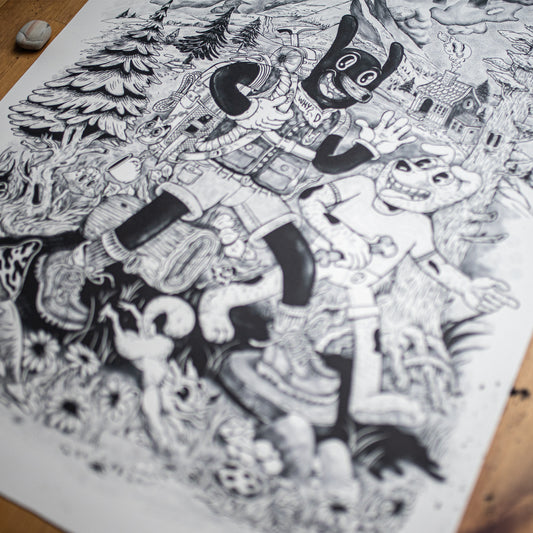 Reksio & Łajdak: Zaginiona Ścieżka 50x70 cm Papier Fabriano 180 g