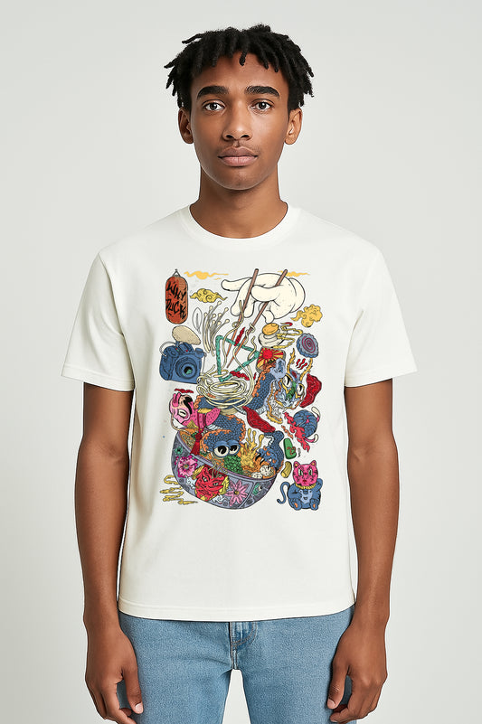 Koszulka Ramen – artystyczny T-shirt z grafiką WhyDuck