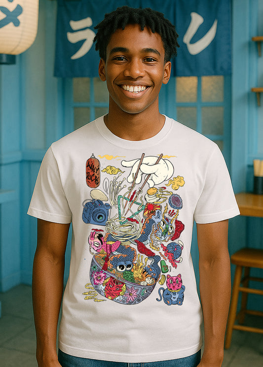 Koszulka Ramen – artystyczny T-shirt z grafiką WhyDuck