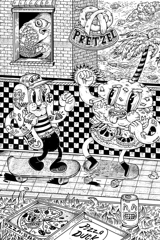 Pretzel – plakat w stylu pop‑art doodle, który rozkręci każde wnętrze.